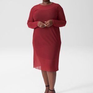 Universal Standard Thames red dress - mesh, see through. 2XS